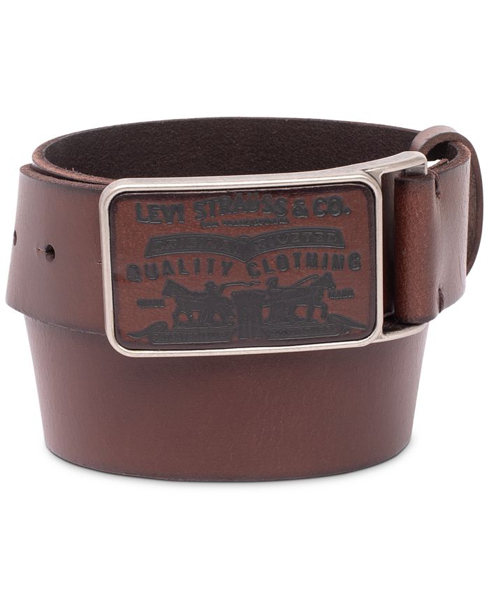 Levi's Men's Logo-Buckle Leather Belt & Reviews - All Accessories - Men -  Macy's