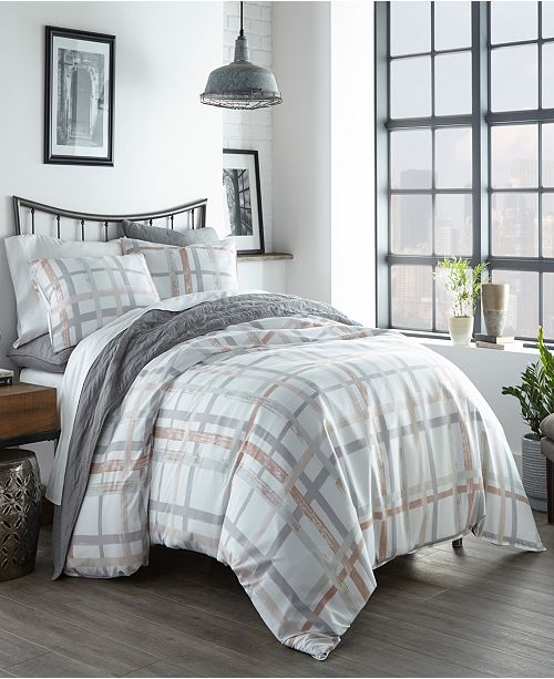 City Scene Atlas Plaid Twin Duvet Cover Set Reviews Duvet