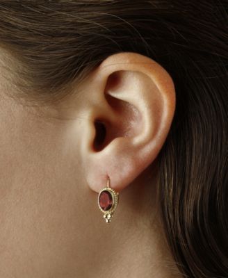 Gemstone Twist Gallery Drop Earring in 14k Yellow Gold Available in Citrine