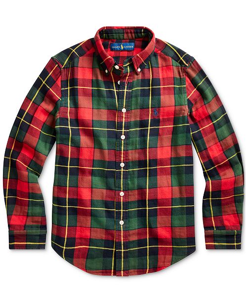 Polo Ralph Lauren Big Boys Plaid Cotton Twill Shirt Created For