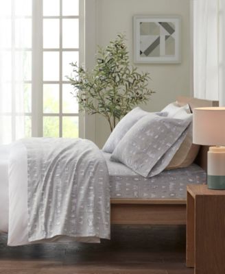 Novelty Printed Cotton Flannel 3-Pc. Sheet Set, Twin XL