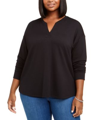 macy's style & co plus size tops