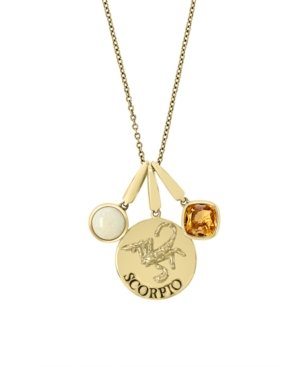 image of Effy Zodiac Multi-Gemstone (1 1/5 ct. t.w.) Scorpio Pendant in 14k Yellow Gold