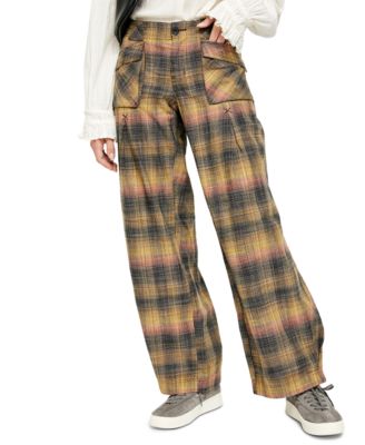 Free People - Birch Cotton Plaid Wide-Leg Pants