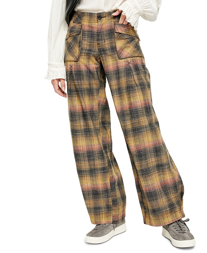 Plaid pants free people discount