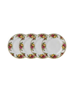 Royal Albert Old Country Roses Set Of 4 Plates 27cm In Multi
