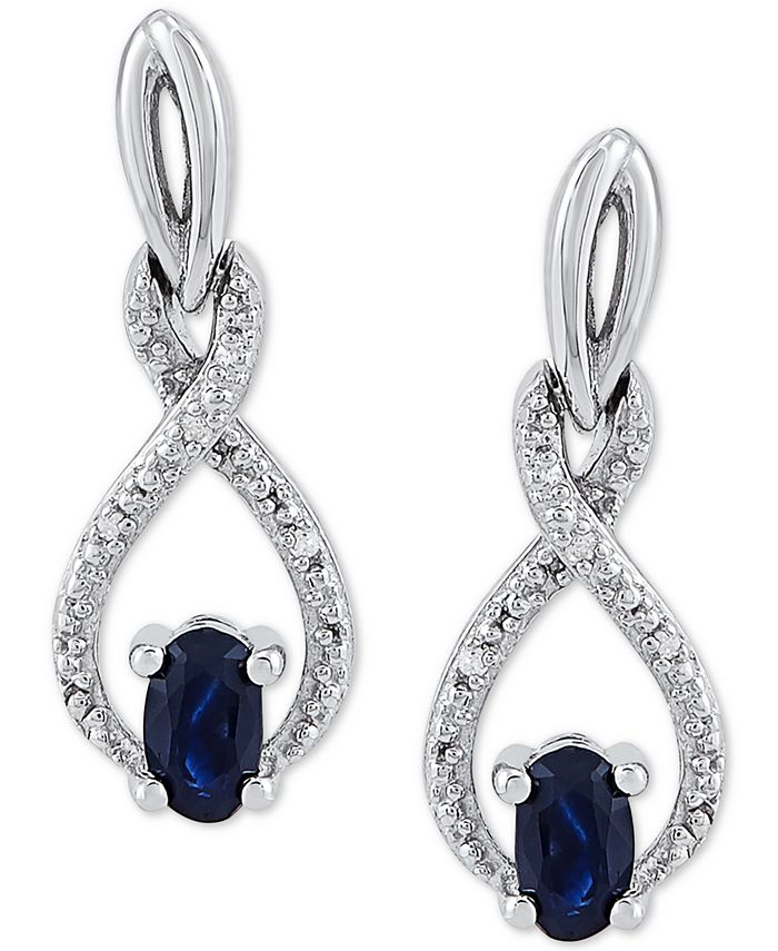 Macy's 2-Pc. Set Sapphire (1-1/3 ct. t.w.) & Diamond (1/20 ct. t.w ...