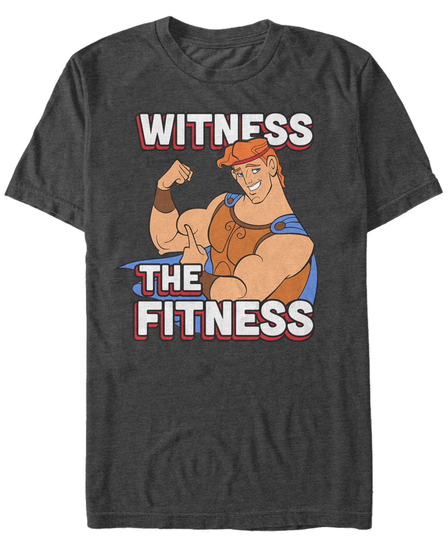 Мужская футболка Fifth Sun Disney Hercules Witness the Fitness, Short Sleeve, цвет: Тёмный серый — фото 1
