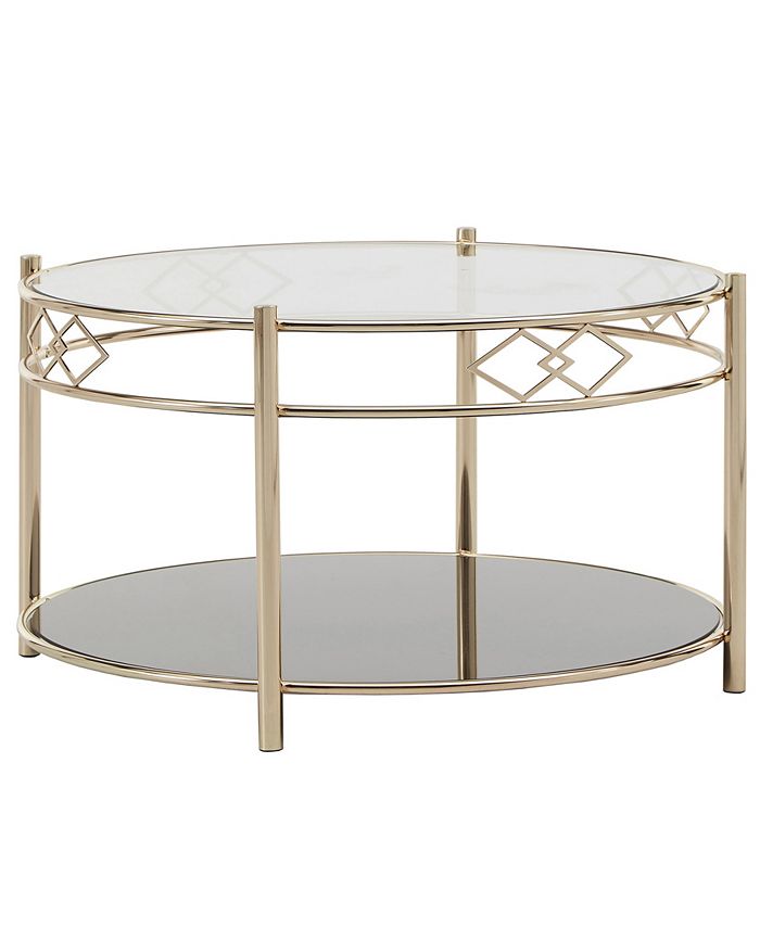 iNSPIRE Q Metropolitan Tempered Glass Metal Cocktail Table - Macy's