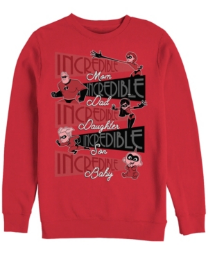 Disney Pixar Men's Incredibles Super Family Crewneck Fleece