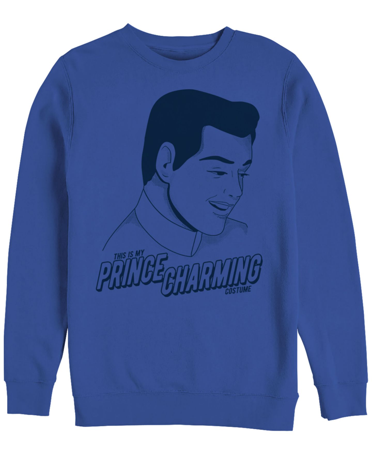 Мужские топы Fifth Sun Disney Cinderella Prince Charming Costume, Crewneck Fleece, цвет: Королевский синий — фото 1