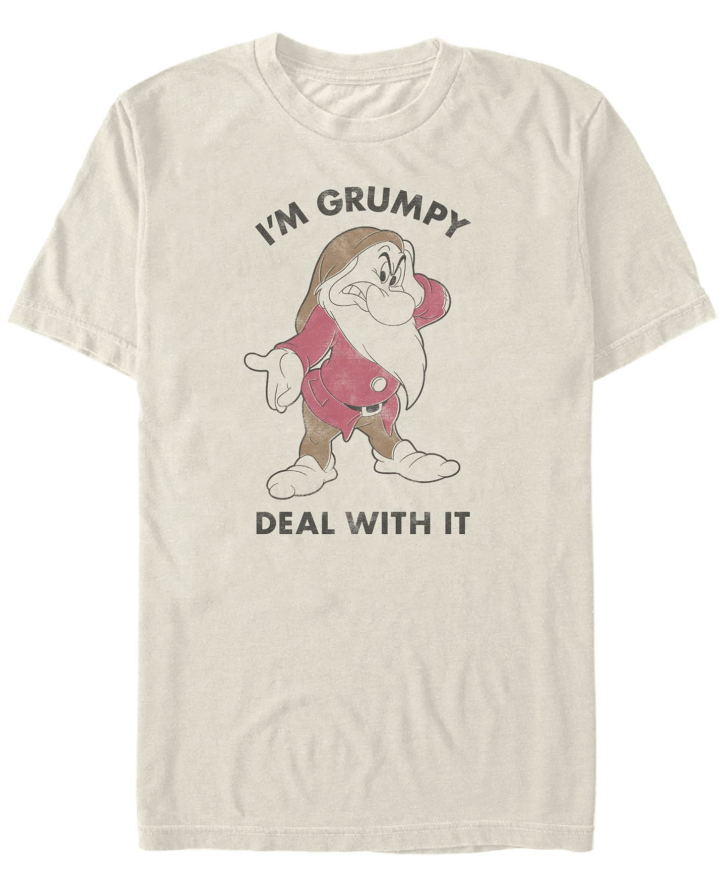 Мужская футболка Fifth Sun Disney Snow White and the Seven Dwarfs I'm Grumpy Deal with it, Short Sleeve, цвет: Натуральный — фото 1