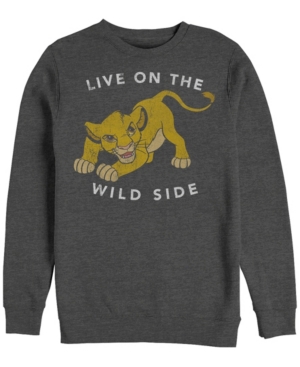 Disney Men's Lion King Simba Wild Side Crewneck Fleece