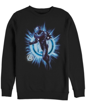 Marvel Men's Avengers Endgame Iron Man Lightning Burst Logo Crewneck Fleece