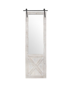 Crystal Art Gallery American Art Decor Wood Hanging Barn Door Wall Mirror In Off-white
