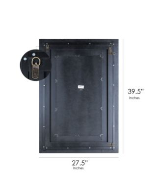 American Art Decor Rustic Wood Plank Farmhouse Rectangular Mirror