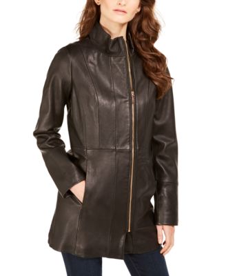 Cole Haan Asymmetrical Leather Jacket 
