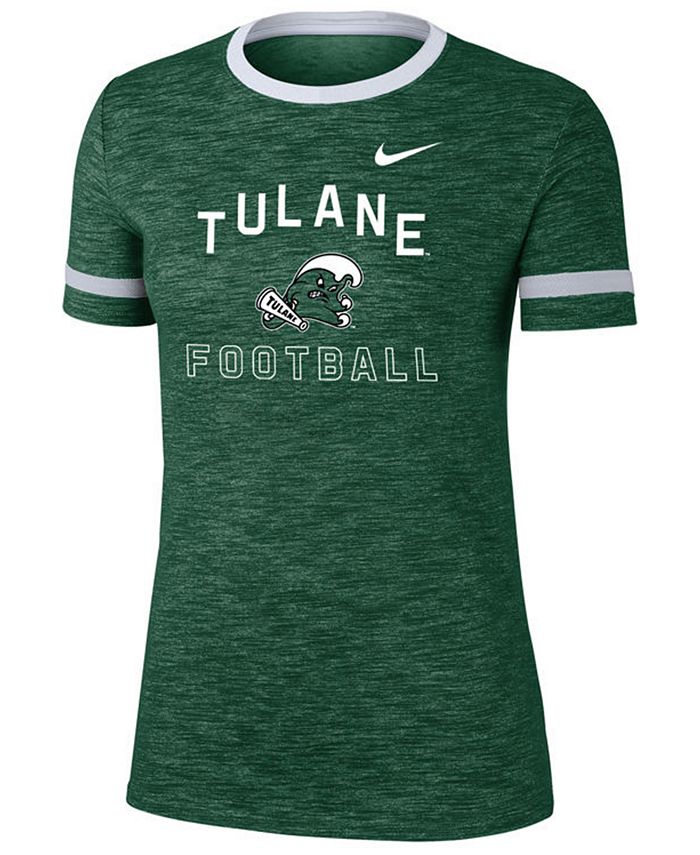 Nike Women's Tulane Green Wave Slub Fan Ringer T-Shirt - Macy's
