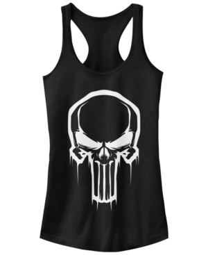 image of Fifth Sun Marvel Women-s Painted Negative Space Punisher Logo Racerback Tank Top
