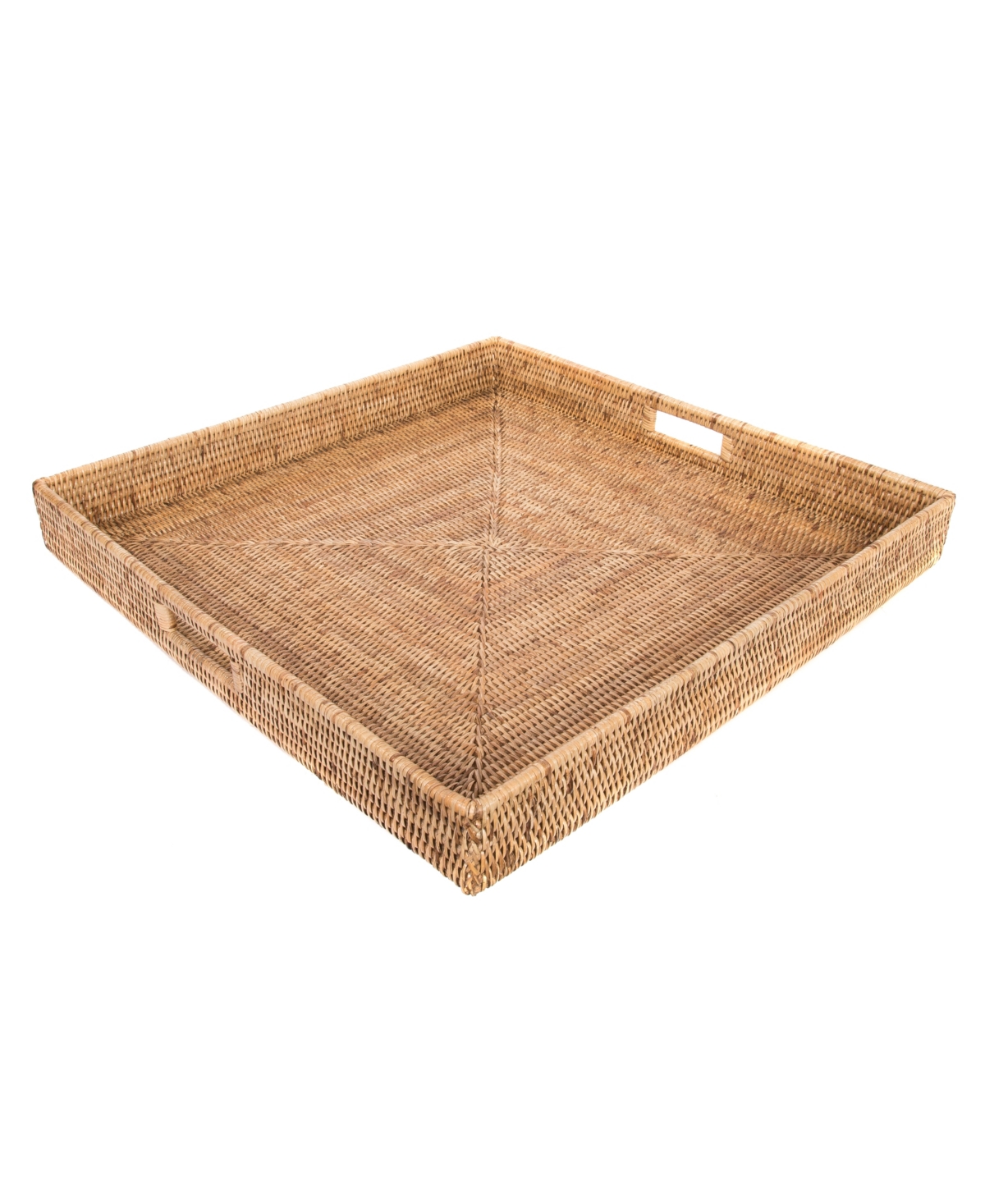 Artifacts Trading Company Artifacts Rattan Square Ottoman Tray In Honey Brown