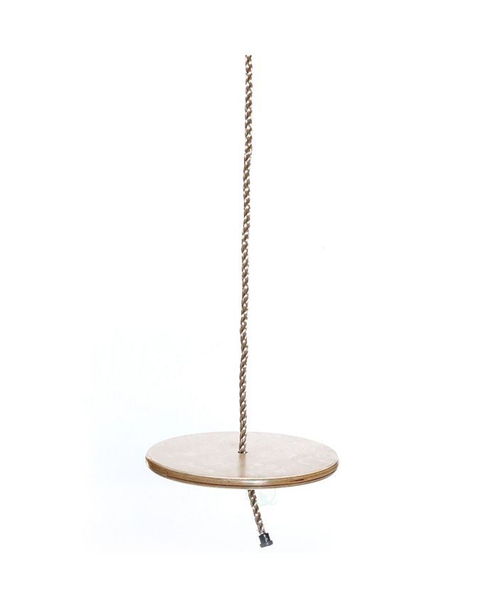 PawsMark - Wooden Round Disc Plate Swing Seat With Hanging Rope