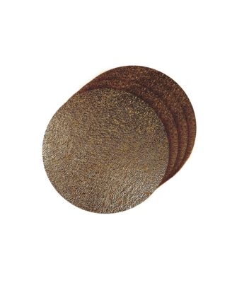 Dainty Home - Reversible Metallic Lacey Place Mats Slip Resistant Dining Table Indoor Outdoor Placemats Set of 4, 15 inch Round