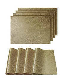 Reversible Metallic Lacey Place Mats Slip Resistant 12" x 18" Placemats - Set of 4