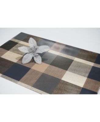 Reversible Metallic Place Mats Non-Slip Plaid Checker Dining Table 12" x 18" Placemats - Set of 4