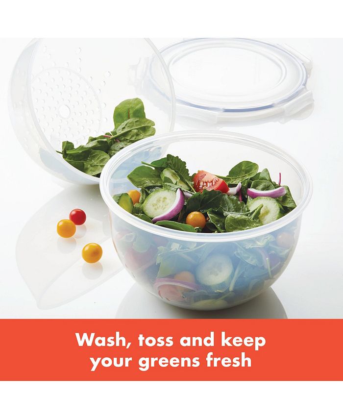 Lock n Lock Easy Essentials Specialty 16.9Cup Salad Bowl with Colander