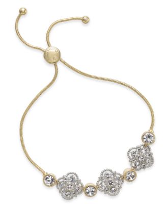 Charter Club - Two-Tone Crystal Palazzo Slider Bracelet