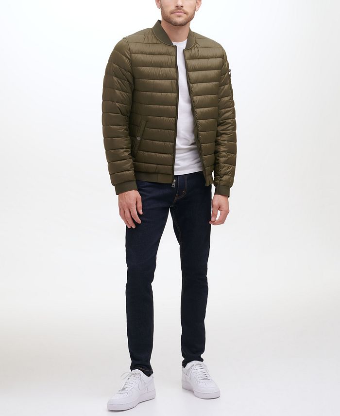 GUESS Men's Quilted Bomber Jacket - Macy's