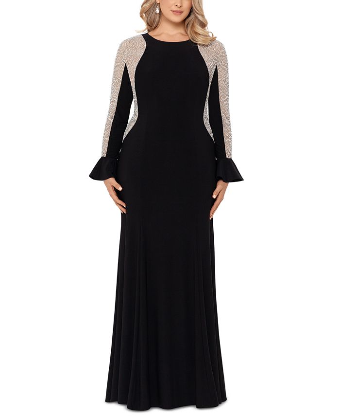 xscape ruffled gown