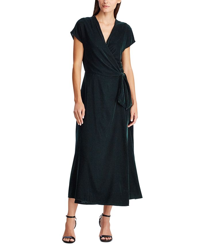 Ralph lauren velvet wrap dress 2025