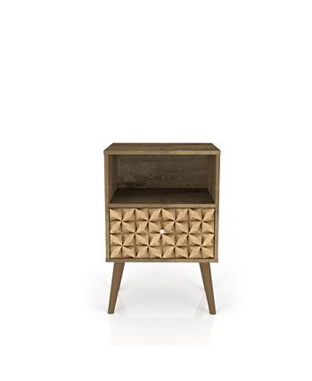 Modern Nightstand 1.0 with 1 Cubby Sp... Details about   Manhattan Comfort Liberty Mid Century 