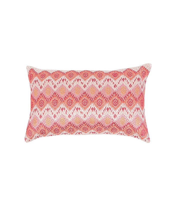 carol & frank - Darla Lagoon Embroidered Pillow, 14" x 22", Lagoon