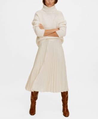 mango pleated midi skirt