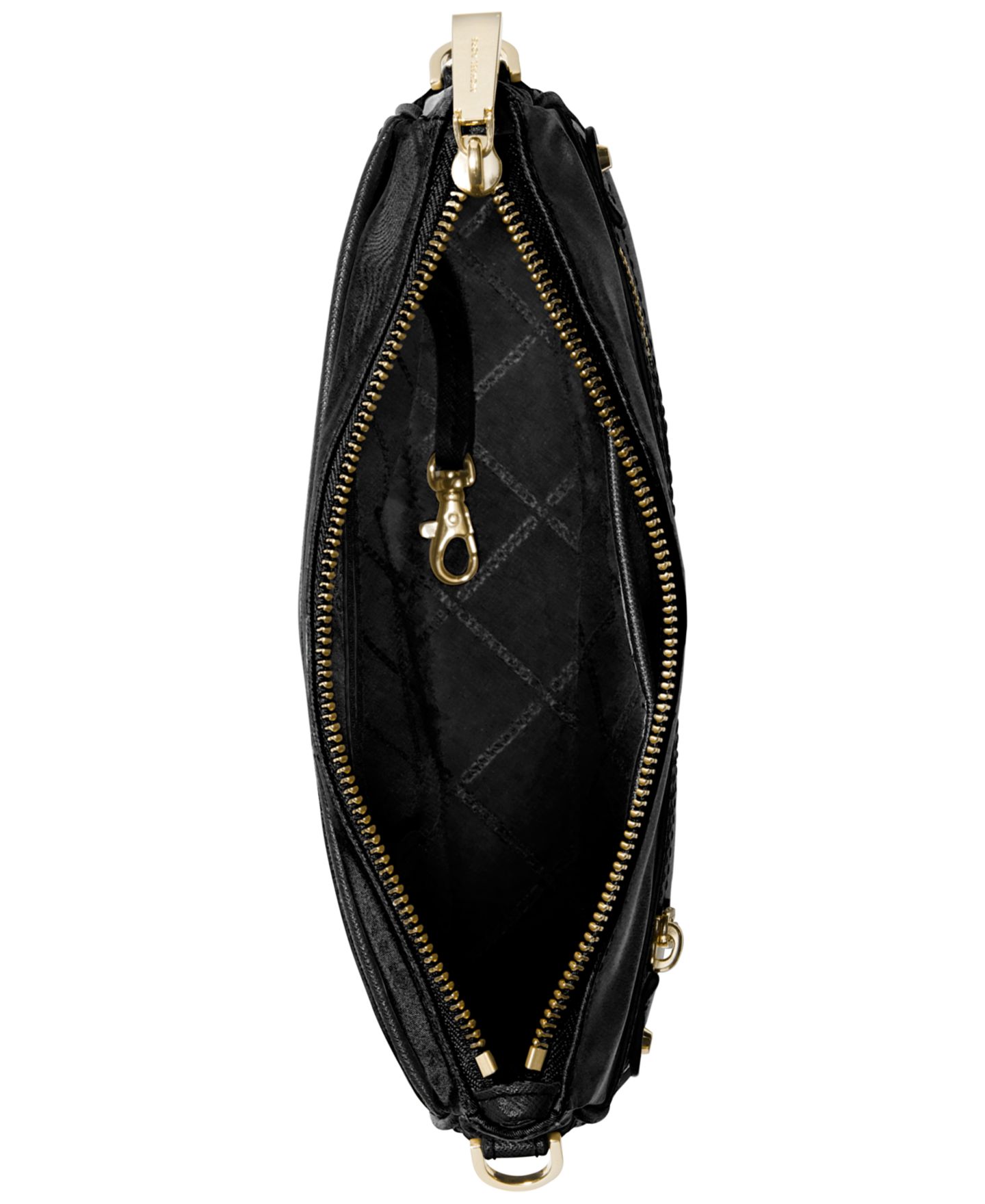 Женская сумка Michael Kors Jet Set Charm North South Nylon Crossbody, цвет: Чёрный / Золотой — фото 2