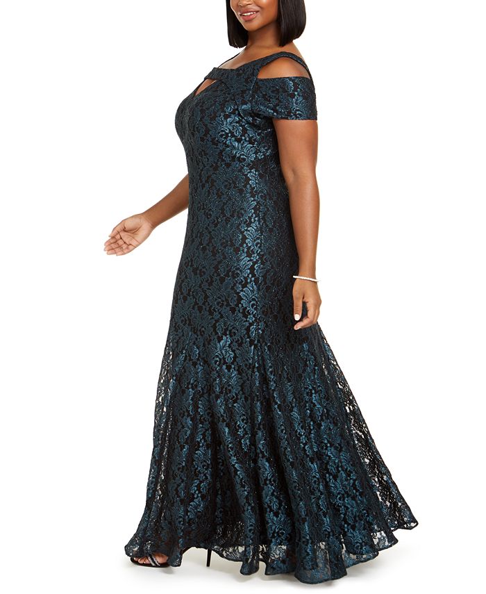 nightway plus size sequin flowy gown