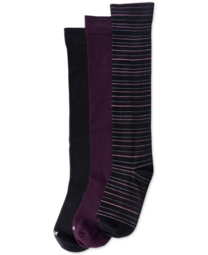 Hue Women's 3 Pack Knee Socks In Black Stripe Pack