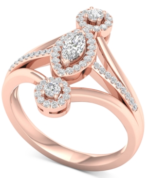 image of Diamond Marquise Halo Statement Ring (1/2 ct. t.w.) in 14k Rose Gold