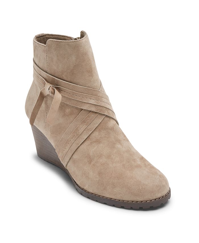 Rockport Women s Hollis X Strap Wedge Booties Macy s