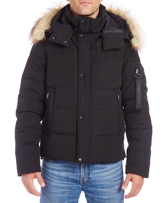 Vince Camuto Men s Bomber with Removable Faux Fur Trimmed Hood