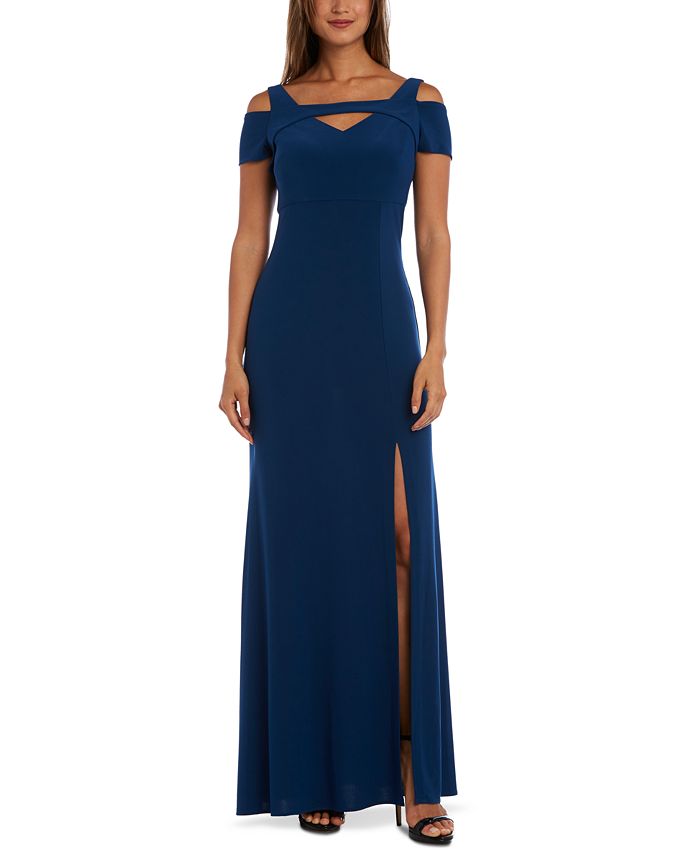Nightway Cold-Shoulder Keyhole Gown - Macy's