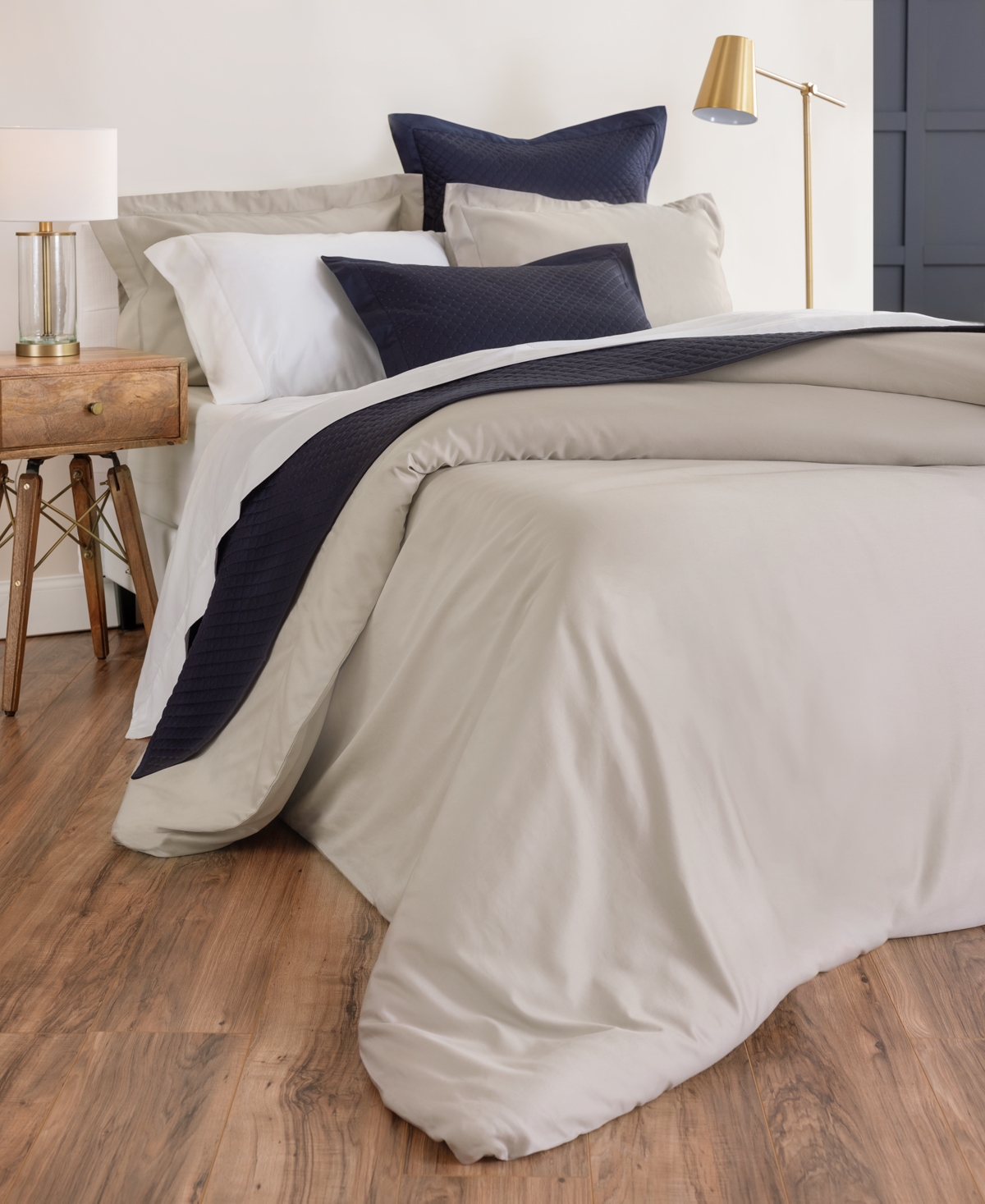 Charter Club 550 Thread Count 100% Cotton 3-pc. Duvet Cover Set, King, Exclusively At Macy's In Navy Peony