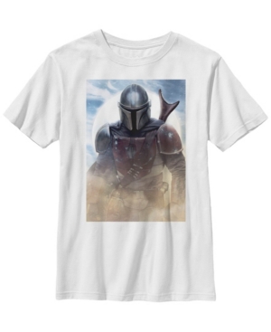 Star Wars Big Boys Mandalorian Warrior Poster Short Sleeve T-Shirt
