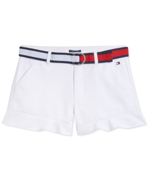 Tommy Hilfiger Big Girls Belted Ruffled Shorts