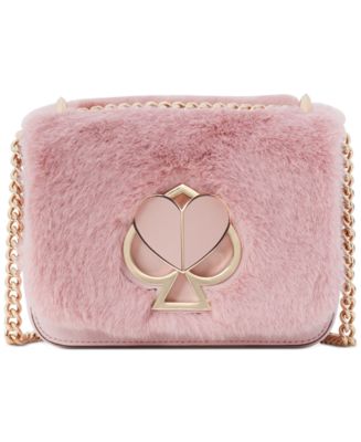 Kate Spade Nicola Small Faux Fur And Leather Shoulder Bag in Pink