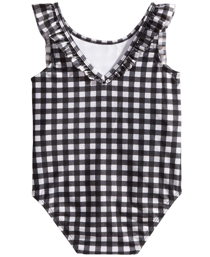 First Impressions Baby Girls 1-Pc. Gingham-Print Cherries Swimsuit ...