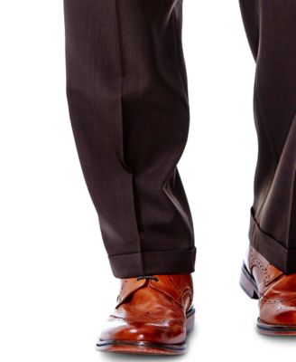 Men's ECLO Stria Classic Fit Pleated Hidden Expandable Waistband Dress Pants