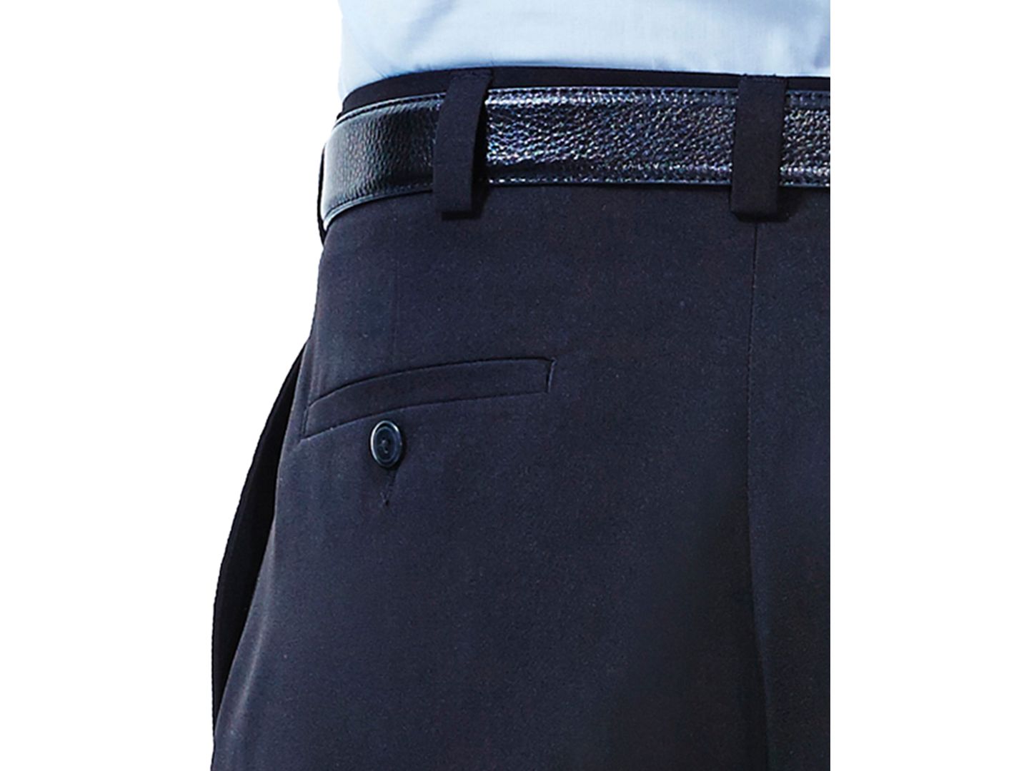 Мужские брюки Haggar Eclo Stria Classic Fit Pleated Hidden Expandable Waistband Dress Pants, цвет: Чёрный — фото 6